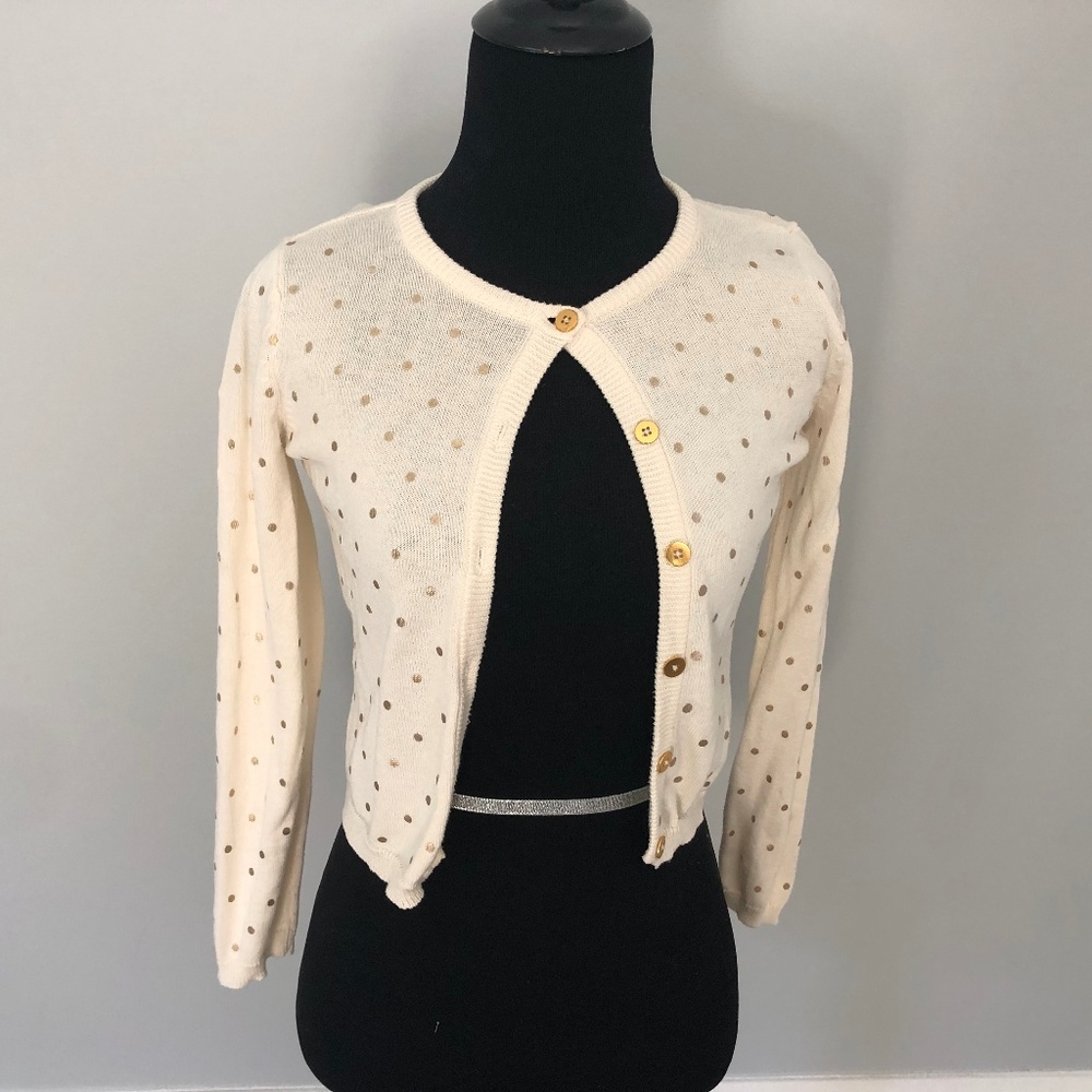 Off white & gold polka-dotted cardigan RUUM